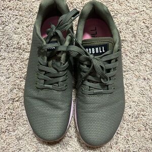 NOBULL Forest Green Trainers with Pink Accents